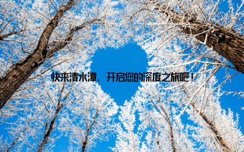快来清水潭, 开启您的深度之旅吧!